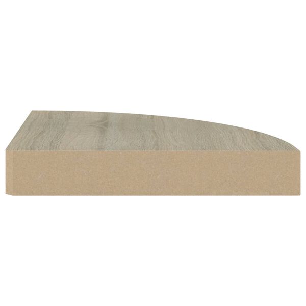 vidaXL Eck-Schweberegal Eichen-Optik 25x25x3,8 cm MDF