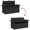vidaXL Garten-Sofa-Set mit Speicher 9 pcs Schwarz Poly Rattan