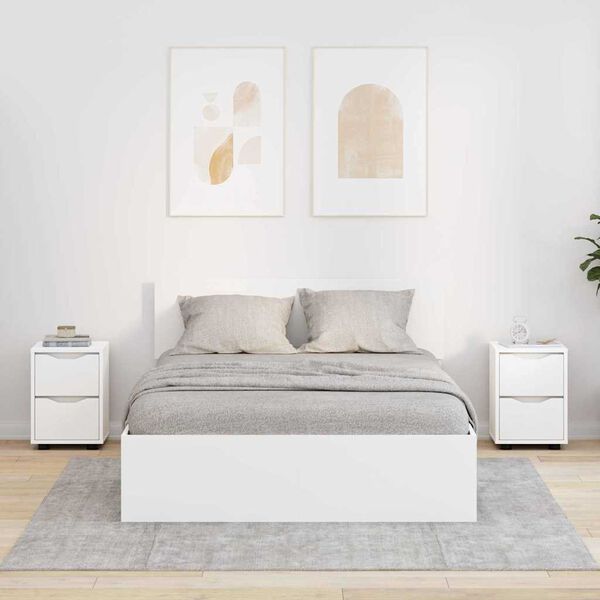 vidaXL Nachttische 2 pcs Wei&szlig; 30,5 x 30 x 43 cm Holzwerkstoff