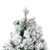 vidaXL Weihnachtsbaum mit Beleuchtung Schnee und Zapfen 195 cm PVC&PE