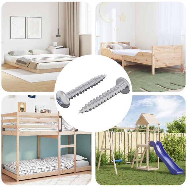 vidaXL Holzschraube 2 pcs Silber M4 x 28 mm Eisen