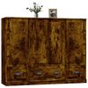 vidaXL Highboards 3 Stk. R&auml;uchereiche Holzwerkstoff