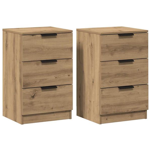 vidaXL Nachttische 2 Stk. Artisan-Eiche 40x36x65 cm Holzwerkstoff