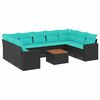 vidaXL 10-tlg. Garten-Sofagarnitur mit Kissen Grau Poly Rattan