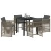 vidaXL Garten Essgruppe 5 pcs Grau Poly-Rattan