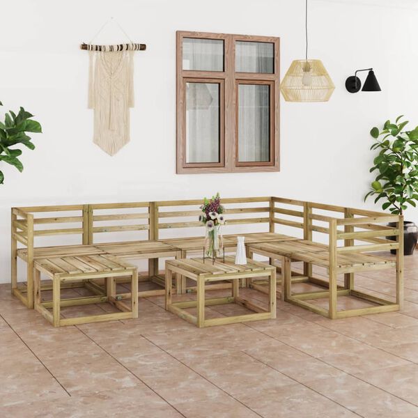 vidaXL 8-tlg. Garten-Lounge-Set Gr&uuml;n Impr&auml;gniertes Kiefernholz