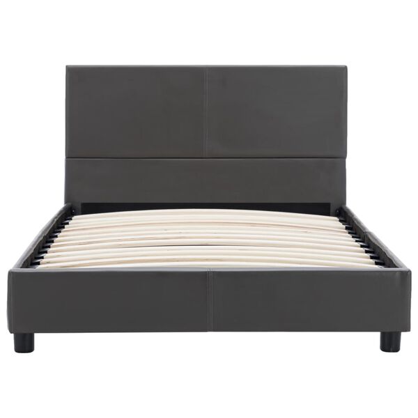 vidaXL Bettgestell Grau Kunstleder 100x200 cm