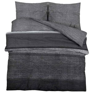 vidaXL Bettw&auml;sche-Set Dunkelgrau und Schwarz 200x200 cm Baumwolle