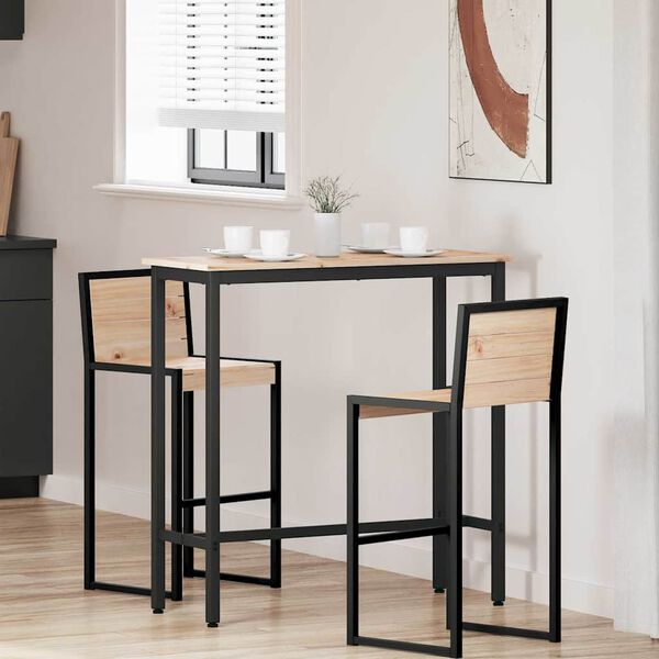 vidaXL Tisch Natur 100 x 40 x 101 cm Ingenieure Holz und Stahl