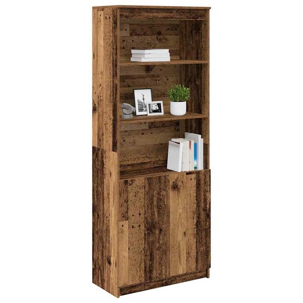 vidaXL Highboard Altholz-Optik 70x35x180 cm Holzwerkstoff