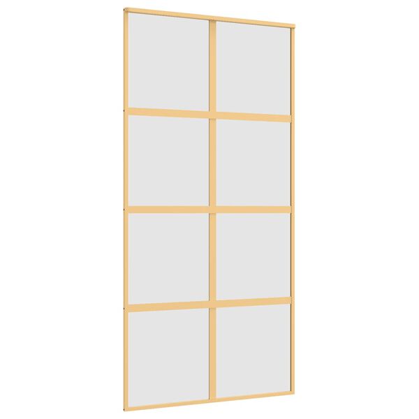 vidaXL Schiebet&uuml;r Golden 102,5x205 cm Matt ESG-Glas und Aluminium