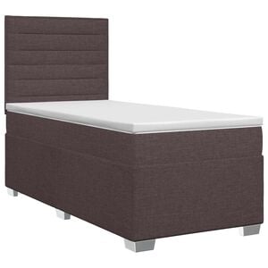 vidaXL Boxspringbett mit Matratze Dunkelbraun 80 x 200 cm Stoff