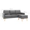 vidaXL 3-Sitzer-Sofa mit Hocker Hellgrau Stoff