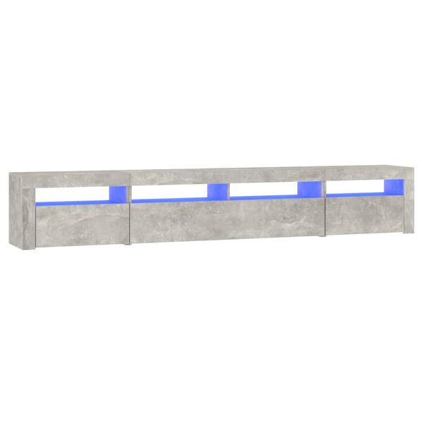 vidaXL TV-Schrank mit LED-Leuchten Betongrau 240x35x40 cm