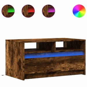 vidaXL LED-Couchtisch R&auml;uchereiche Holzwerkstoff