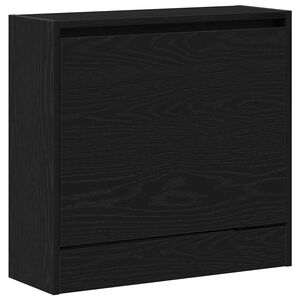 vidaXL Schuhschrank 60 x 21 x 57 cm Holzwerkstoff Schwarz Eichen-Optik