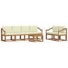 vidaXL Outdoor-Sofagarnitur 7 stk. Natur und Creme