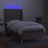 vidaXL Boxspringbett mit Matratze & LED Taupe 80x200 cm Stoff