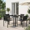 vidaXL Gartenm&ouml;bel Set 5 pcs Schwarz und Anthrazit 80 x 80 x 73 cm