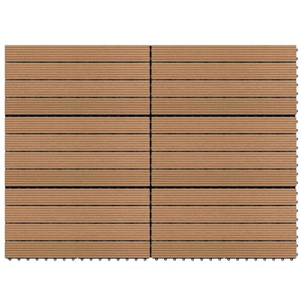 vidaXL Terrassenfliese 6 pcs Braun 60 x 30 cm WPC