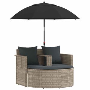 vidaXL Garten-Sofa 8 Stk. Poly-Rattan Hellgrau und Dunkelgrau