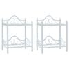 vidaXL Nachttische 2 Stk. Stahl und Hartglas 45x30,5x60 cm Wei&szlig;
