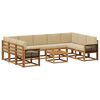 vidaXL Outdoor-Sofagarnitur 10 pcs Natur und Beige Massivholz Akazie