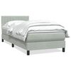 vidaXL Boxspringbett mit Matratze Hellgrau 90x220 cm Samt