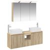 vidaXL Badezimmerschrank-Set 4 pcs Sonoma-Eiche Holzwerkstoff