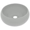 vidaXL Luxuri&ouml;ses Waschbecken Rund Matt Hellgrau 40x15 cm Keramik