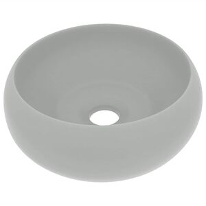 vidaXL Luxuri&ouml;ses Waschbecken Rund Matt Hellgrau 40x15 cm Keramik