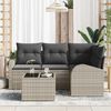 vidaXL Gartensofa-set mit Kissen 5 pcs Hellgrau Poly-Rattan