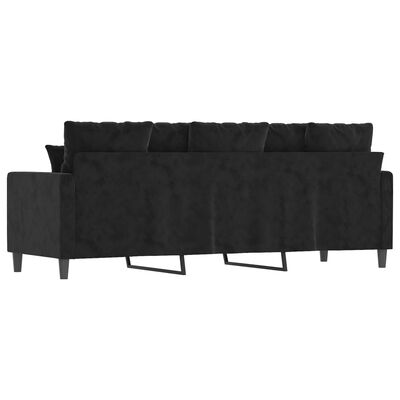 vidaXL 3-Sitzer-Sofa Schwarz 180 cm Samt