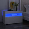 vidaXL Nachttische LED-Leuchten 2 Stk. Wei&szlig; 60x35x40cm Holzwerkstoff