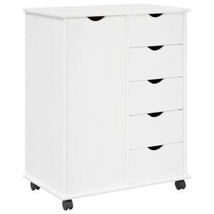 vidaXL Rollschrank 63,5 x 39 x 79 cm Massivholz Kiefer Wei&szlig;