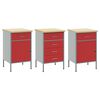 vidaXL Werkbank mit Schubladen 3 pcs Rot und Grau 150 x 55 x 85 cm