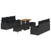 vidaXL Gartensofa-set 9 stk. Schwarz Poly-Rattan