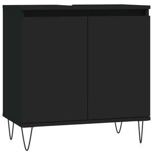 vidaXL Badschrank Schwarz 58x33x60 cm Holzwerkstoff