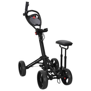 vidaXL Golf-Dolly mit Sitz Schwarz Aluminium Klappbar