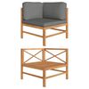 vidaXL Ecksofa mit Dunkelgrauen Kissen Teak Massivholz