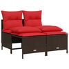 vidaXL 4-teiliges Gartensofa-Set mit Kissen, braun, Polyrattan