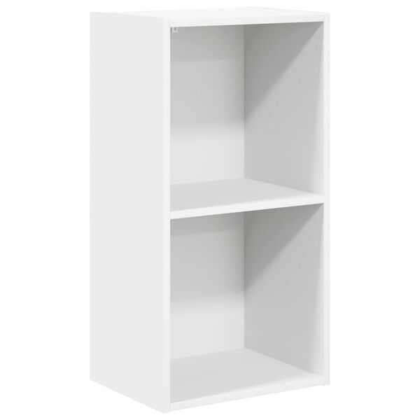 vidaXL Bücherregal 2 Fächer Weiß 40x30x76,5 cm Holzwerkstoff