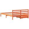 vidaXL Massivholzbett ohne Matratze Wachsbraun 135x190 cm Kiefernholz