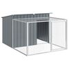 vidaXL Hundeh&uuml;tte mit Auslauf Anthrazit 153x194x110 cm Verzinkter Stahl