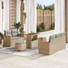 vidaXL Gartensofa-set 8 pcs Beige Poly-Rattan