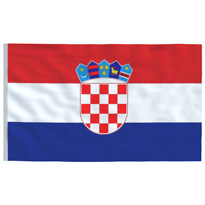 vidaXL Flagge Kroatiens mit Mast 5,55 m Aluminium