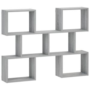 vidaXL Wandregal Sonoma-Grau 103 x 17 x 80 cm Holzwerkstoff