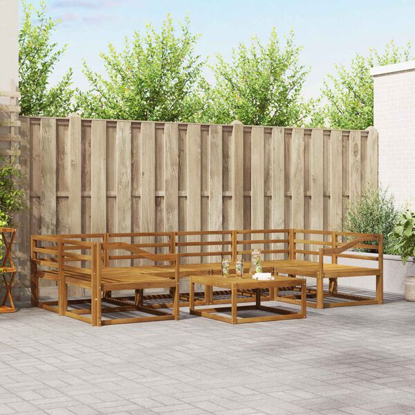 vidaXL Outdoor-Sofagarnitur 7 pcs Natur Massivholz Akazie