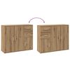 vidaXL Sideboard Artisan-Eiche 91 x 29,5 x 75 cm Holzwerkstoff