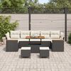 vidaXL Garten-Sofa-Set mit Kissen 10 pcs Schwarz Poly Rattan